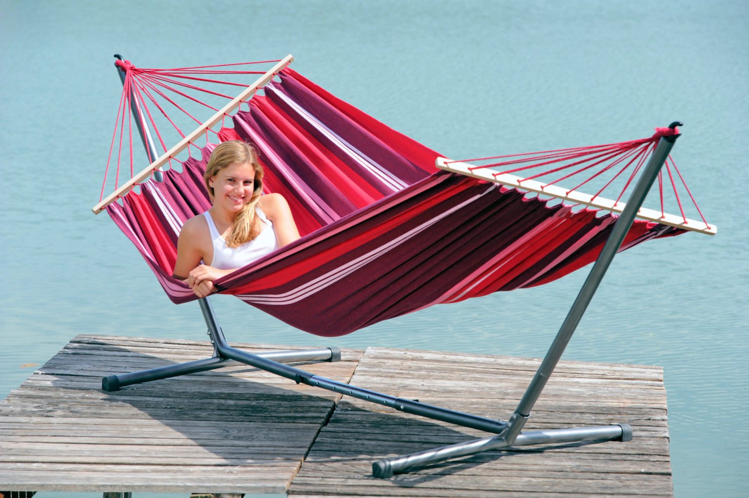 Hängematte mit Gestell Indoor & Outdoor Haengewelt.de