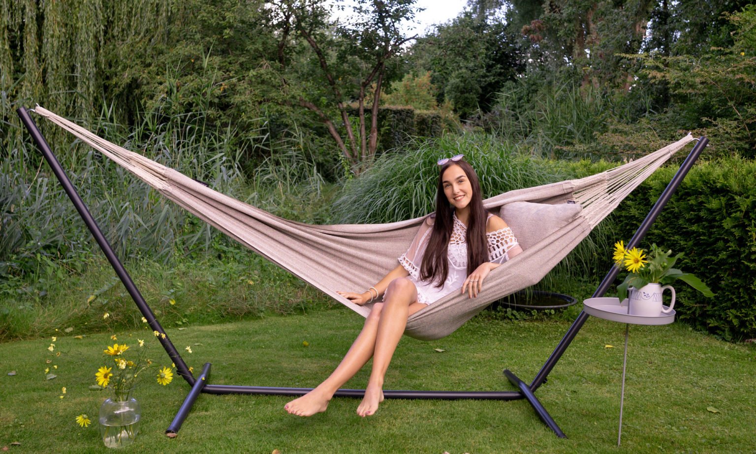 Hängematte mit Gestell Indoor & Outdoor Haengewelt.de